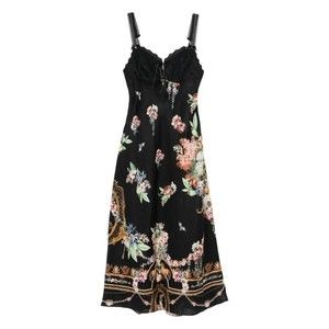Camilla Lace-Trimmed Floral-Print Midi Dress - NWT